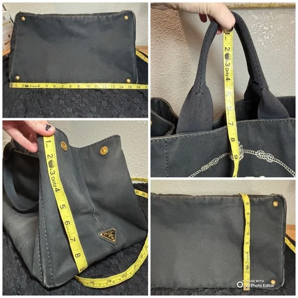 Prada Canapa Large GM Tote – Black Canvas Logo Bag - Picture 12 of 12